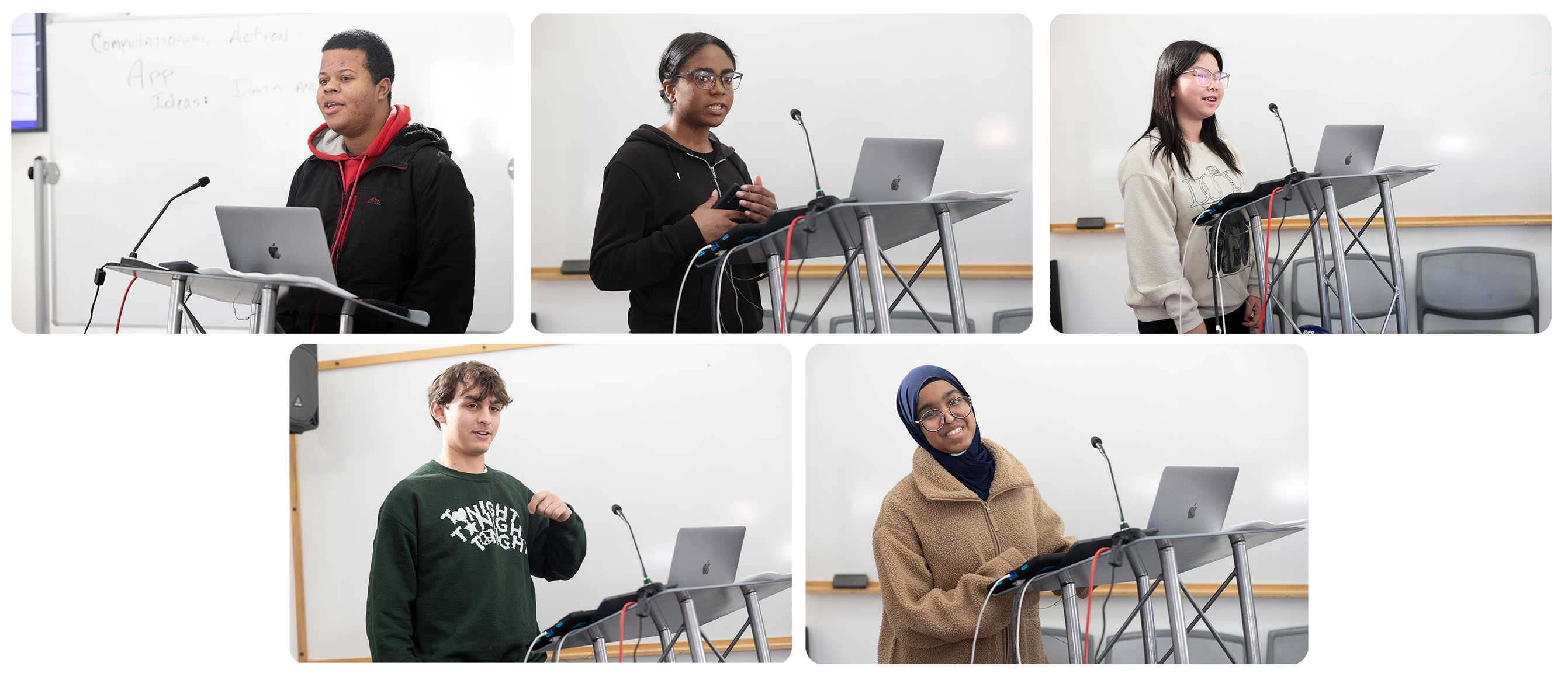 The workshop culminated in team presentations. Each student team shared a design idea for an app incorporating AI and data science.