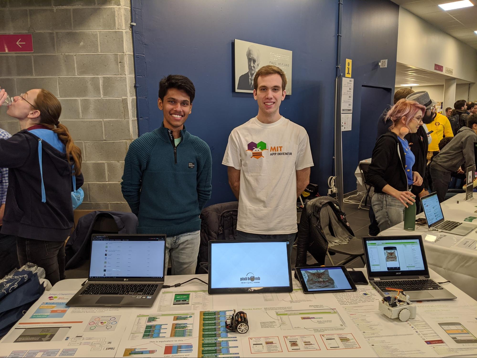 Vishwas and Deigo at the App Inventor table